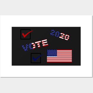 Vote 2020 American Flag Red White and Blue Sticker Pack Posters and Art